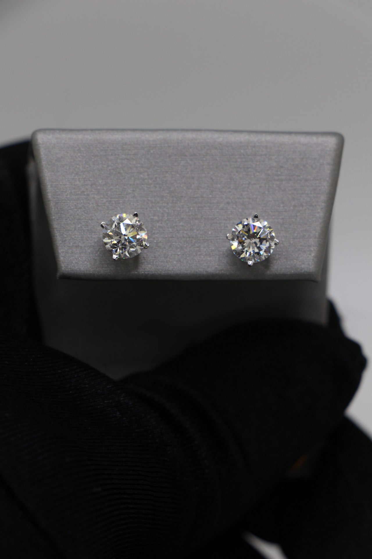 2 Carat Diamond Solitaire Stud Earrings