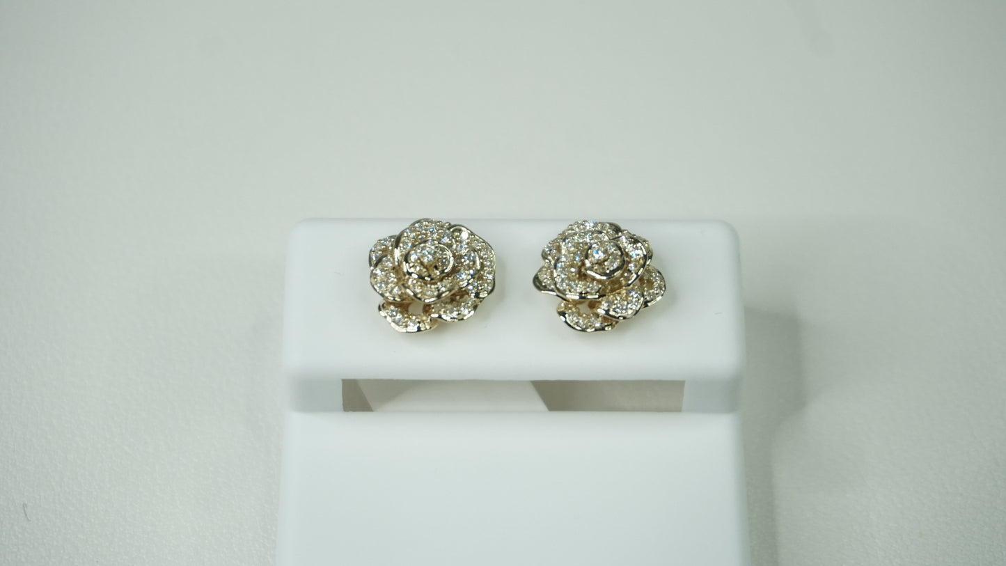 1 Carat Natural Diamond Flower Earrings