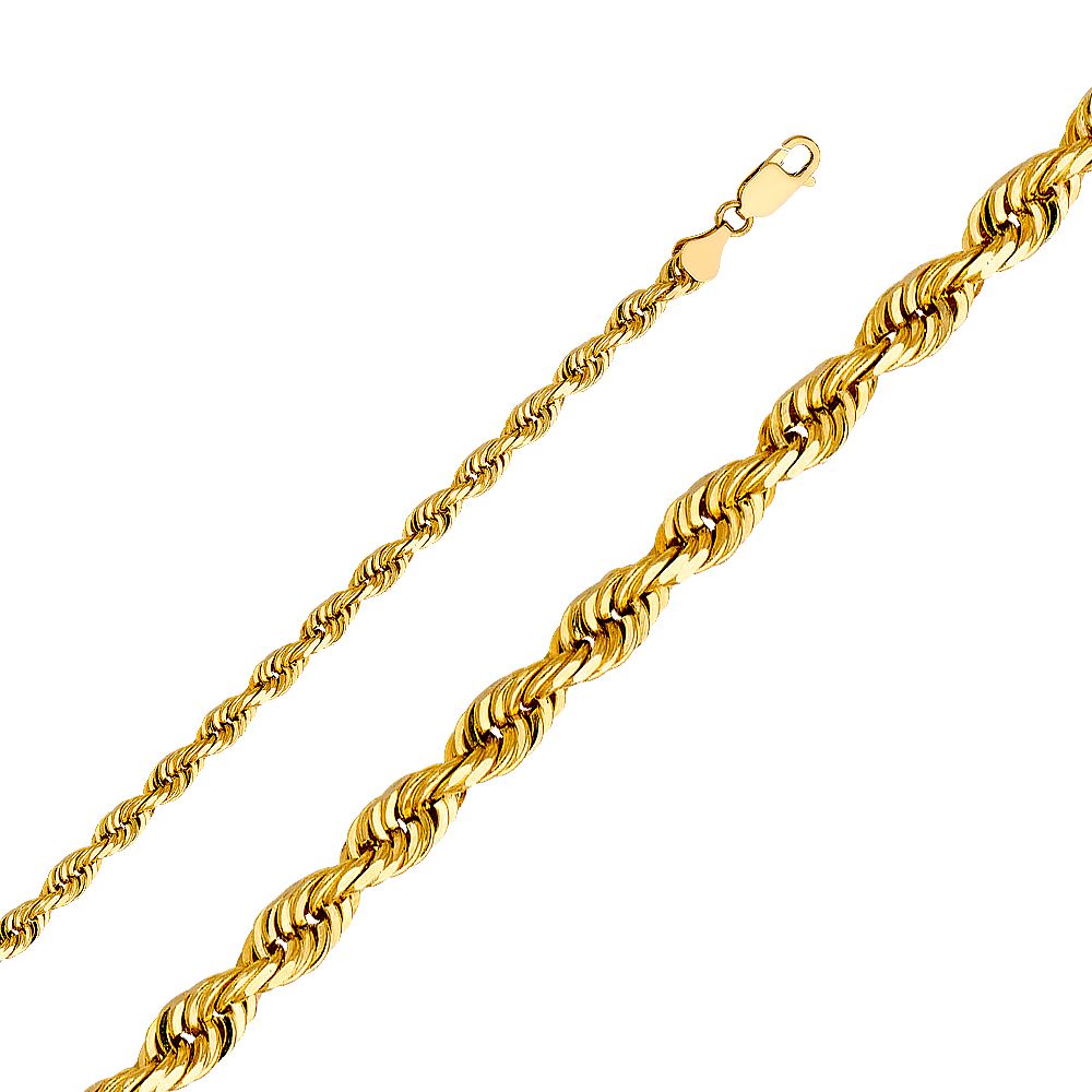 6mm Solid 14k Rope Chain (Diamond Cut)