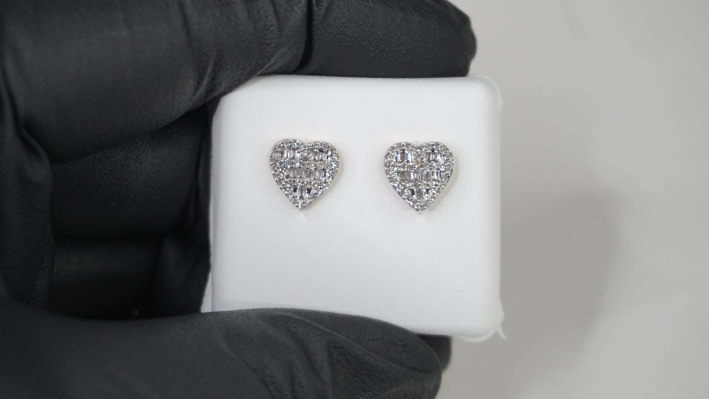 0.5 Carat Natural Diamond Heart Earrings