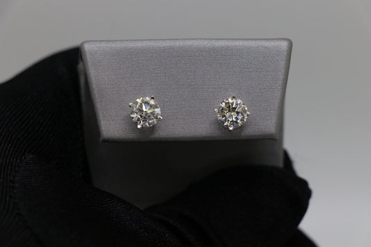 2 Carat Diamond Solitaire Stud Earrings