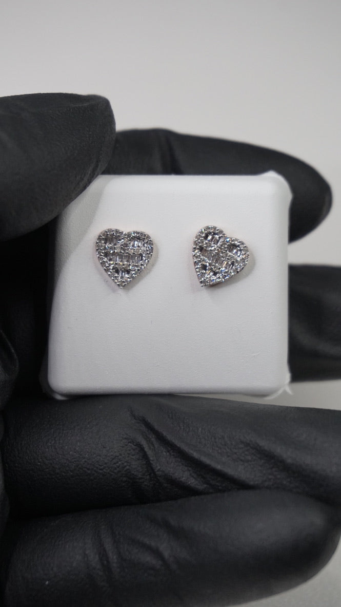 0.5 Carat Natural Diamond Heart Earrings