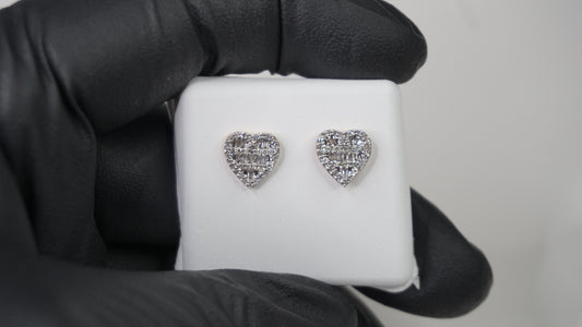 0.5 Carat Natural Diamond Heart Earrings