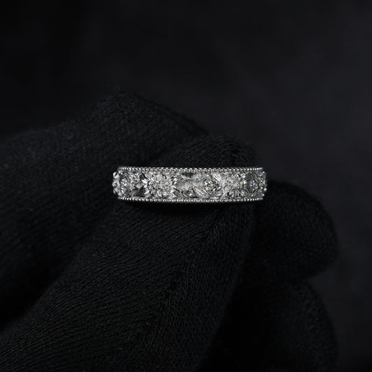 Men's Floral Diamond Band - 5mm