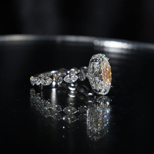 Marquise & Round Pavé - Oval Cut