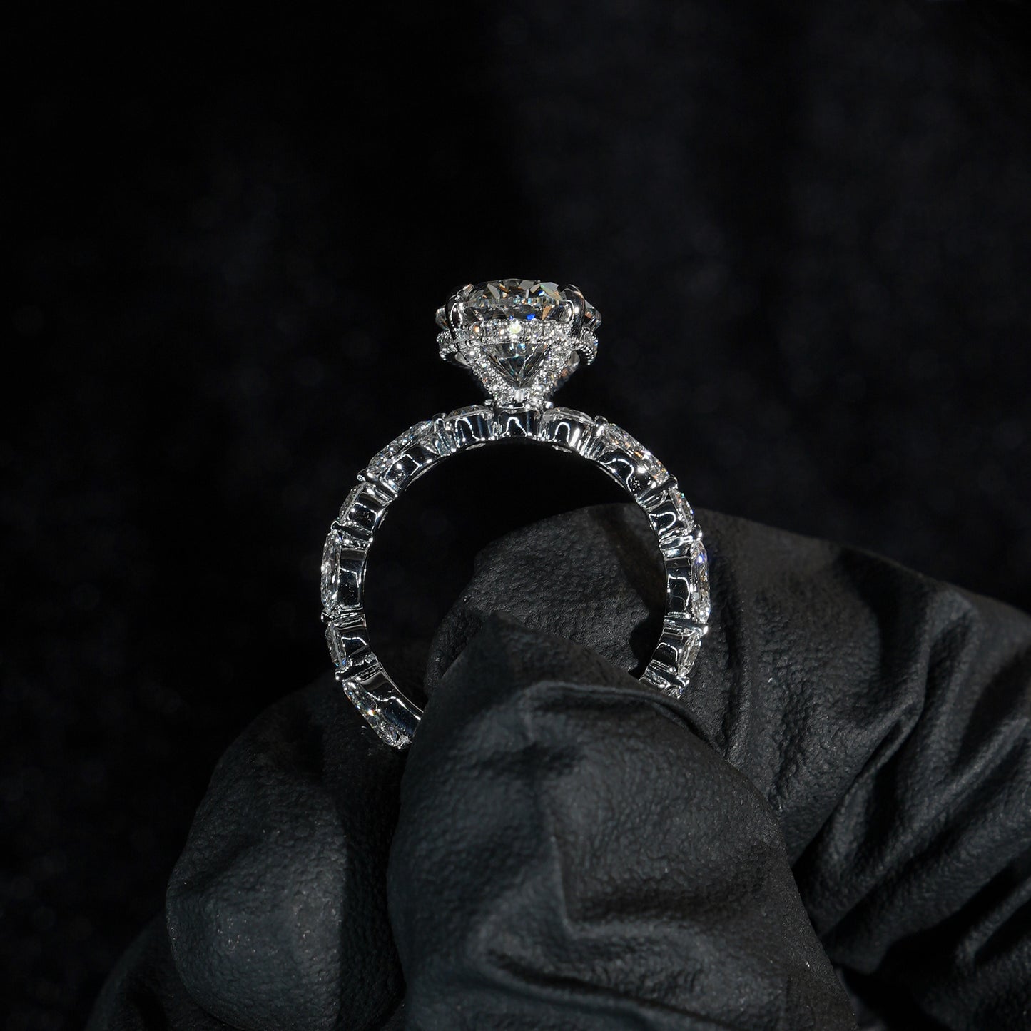 Marquise & Round Pavé - Oval Cut