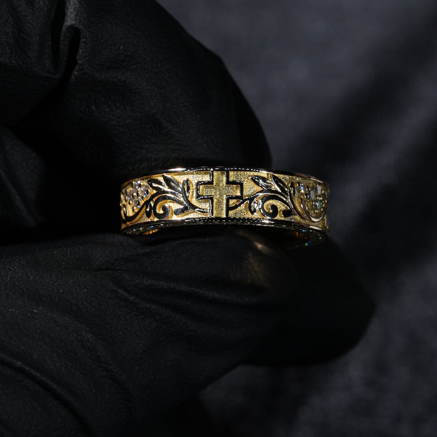 Cross + Flowing Floral Band