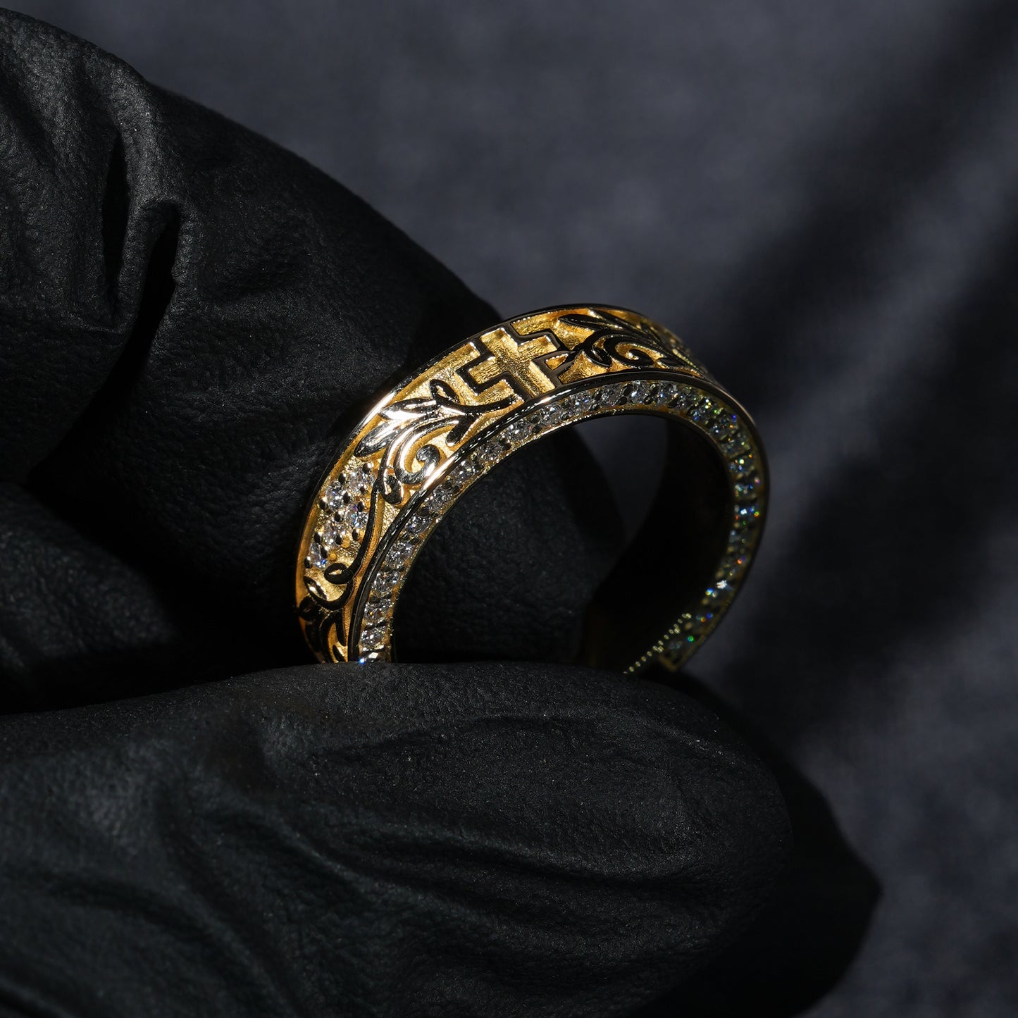 Cross + Flowing Floral Band