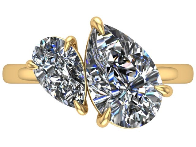 Two Stone Pear Engagement RIng