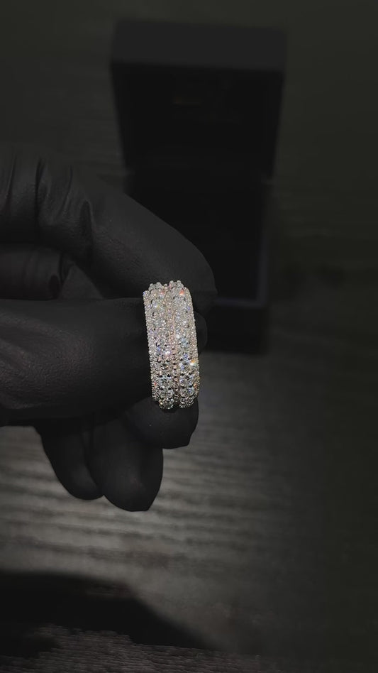 Men's Five Row Diamond Ring 14k