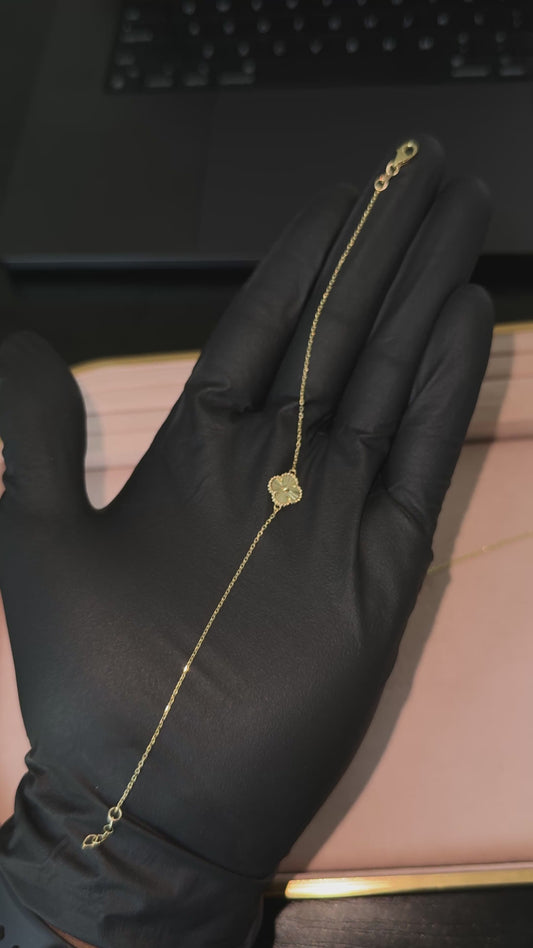 10k Single Clover Bracelet