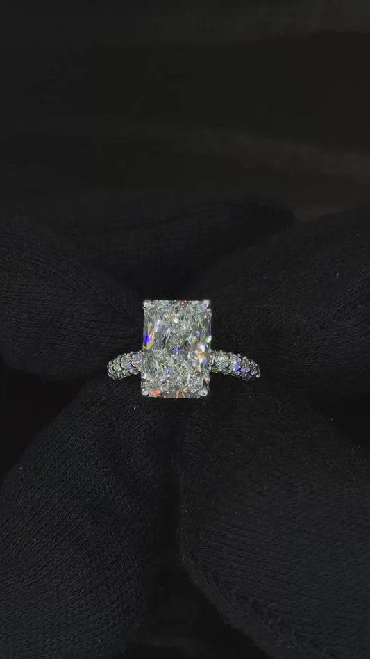 5ct Radiant Signature Trinity Pave