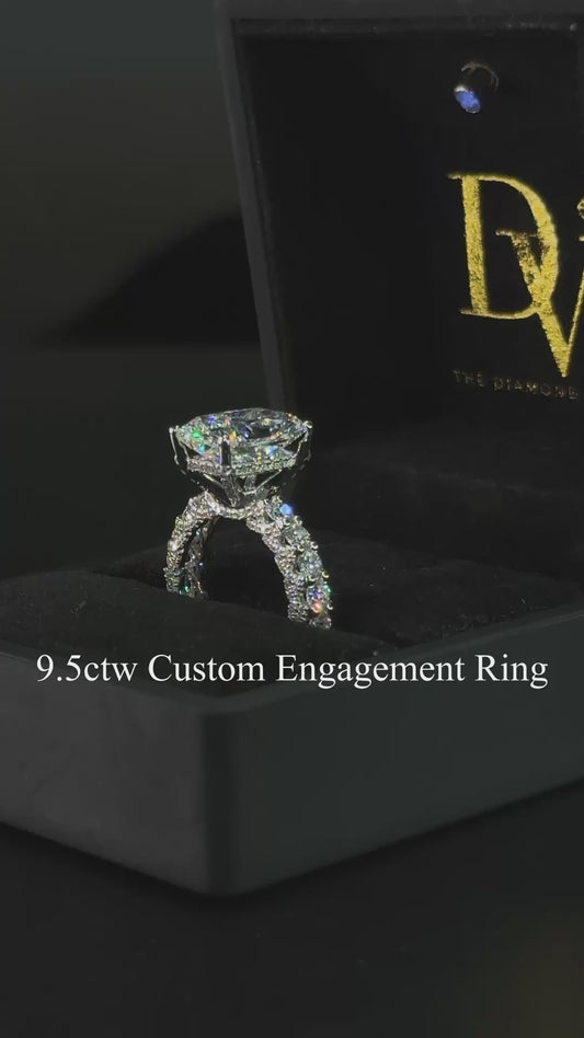 9.5ctw Elongated Cushion Engagement Ring