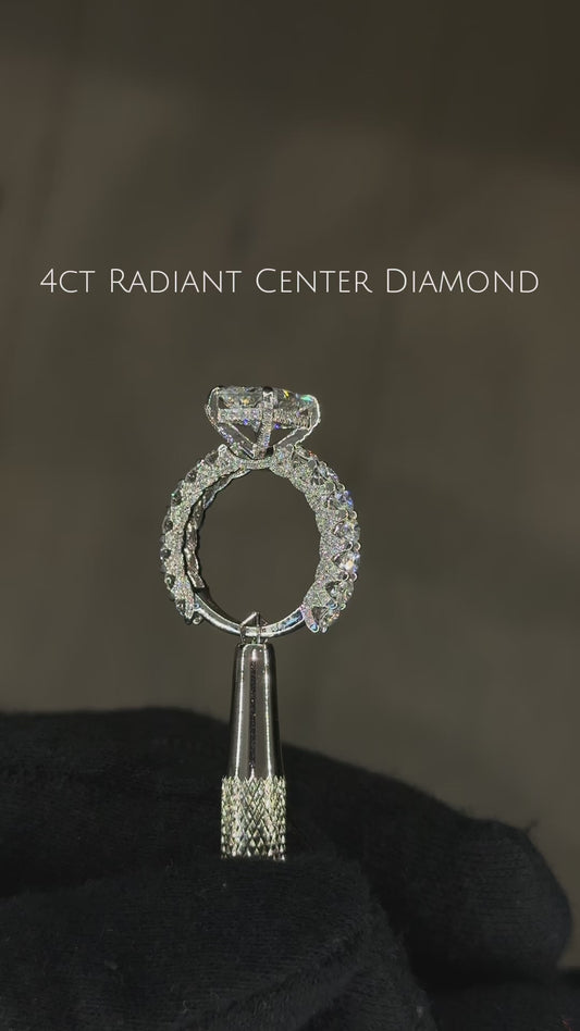4ct Radiant Engagement Ring